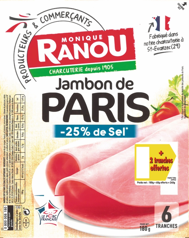 JAMBON DE PARIS -25% DE SEL monique ranou