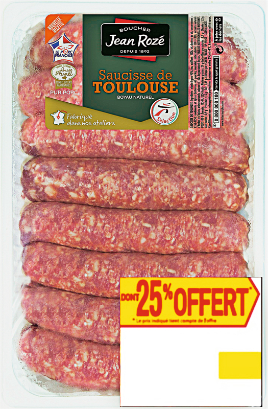 8 SAUCISSES DE TOULOUSE Jean Rozé