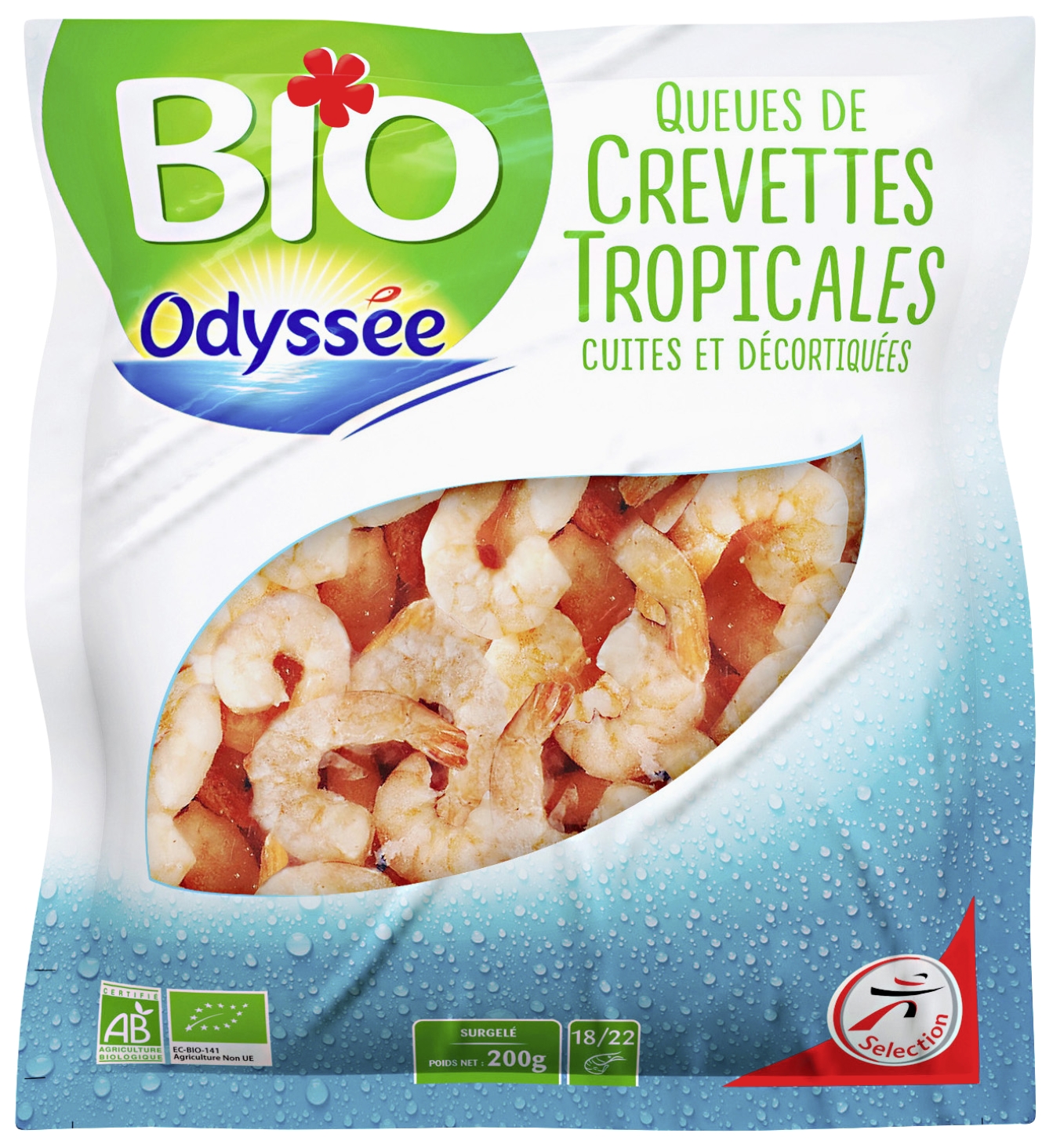 Queues de crevettes tropicales cuites et décort...