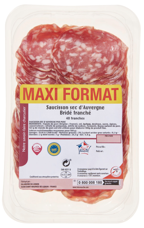 FE SAUCISSON BRIDÉ IGP AUVERGNE SELECTION