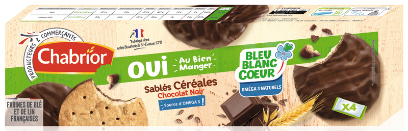 SABLÉS CÉRÉALES CHOCOLAT NOIR BLEU-BLANC-COEUR ...