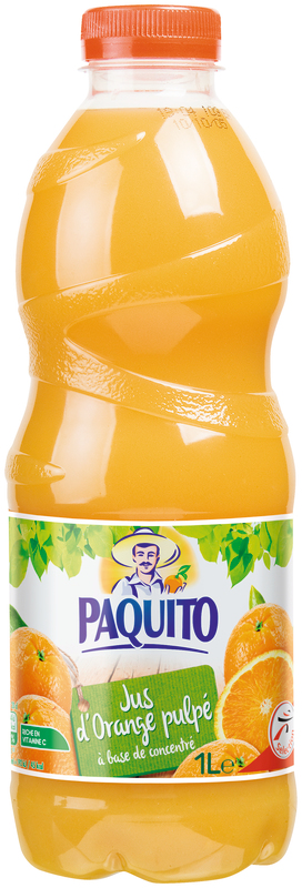 JUS À BASE DE CONCENTRÉ D'ORANGE PULPÉ PAQUITO