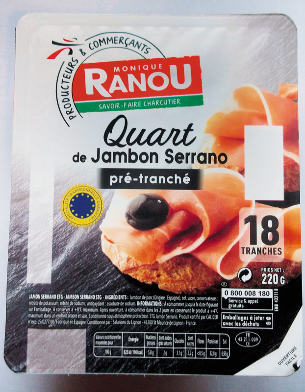 QUART DE JAMBON SERRANO monique ranou