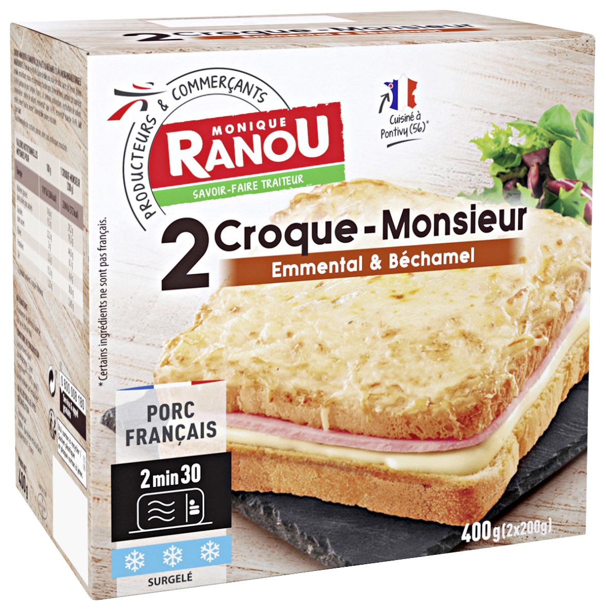2 croque-monsieur surgelés Monique Ranou