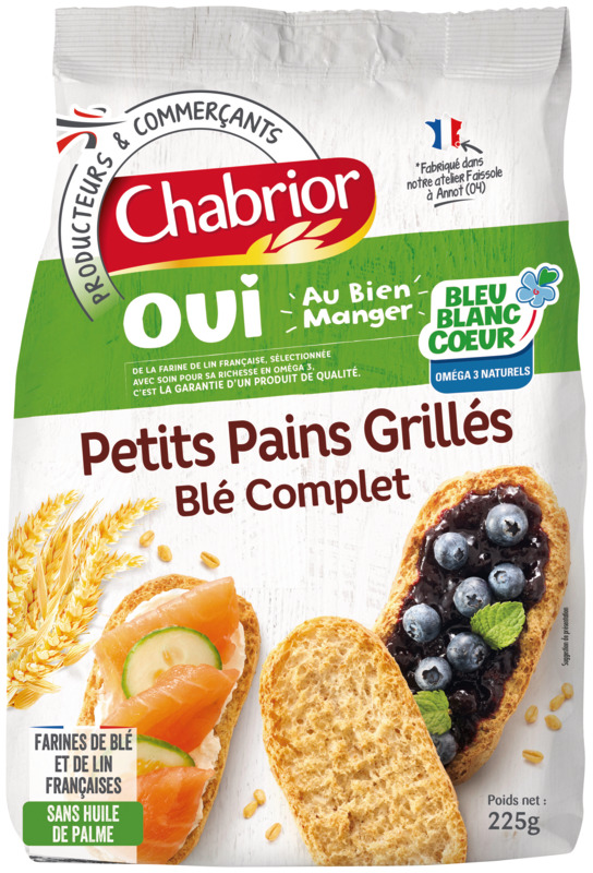 PETITS PAINS GRILLÉS AU BLÉ COMPLET BLEU-BLANC-...