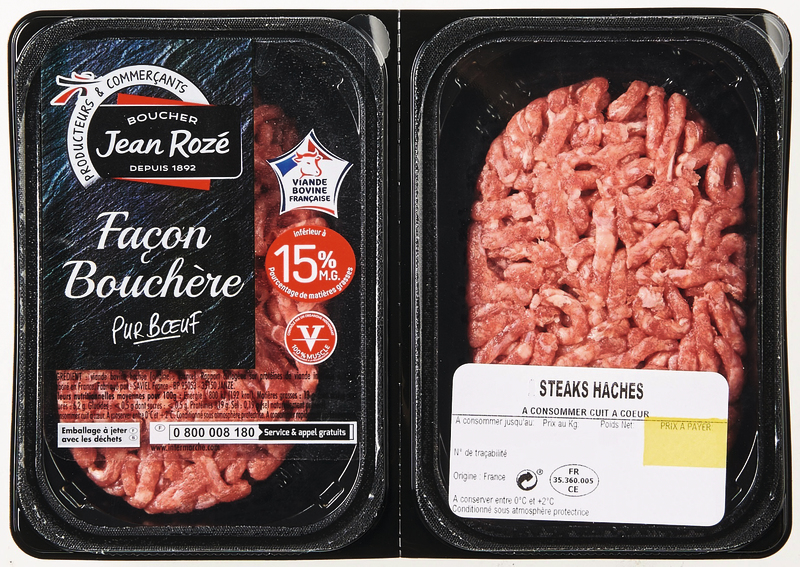 4 STEAKS HACHÉS FAÇON BOUCHÈRE 15% MAT GR jean ...