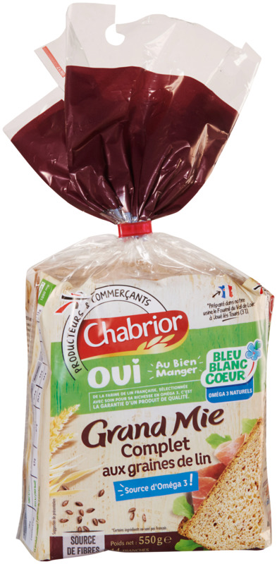 PAIN DE MIE COMPLET BLEU-BLANC-COEUR chabrior