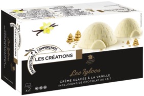 BUCHETTE IGLOO VANILLE CHOCOLAT SURGELÉE LES CRéATIONS 3250392528980 LES CRéATIONS