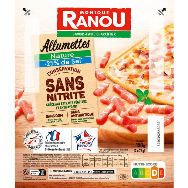 ALLUMETTES NATURE -25% DE SEL CONSERVATION SANS...