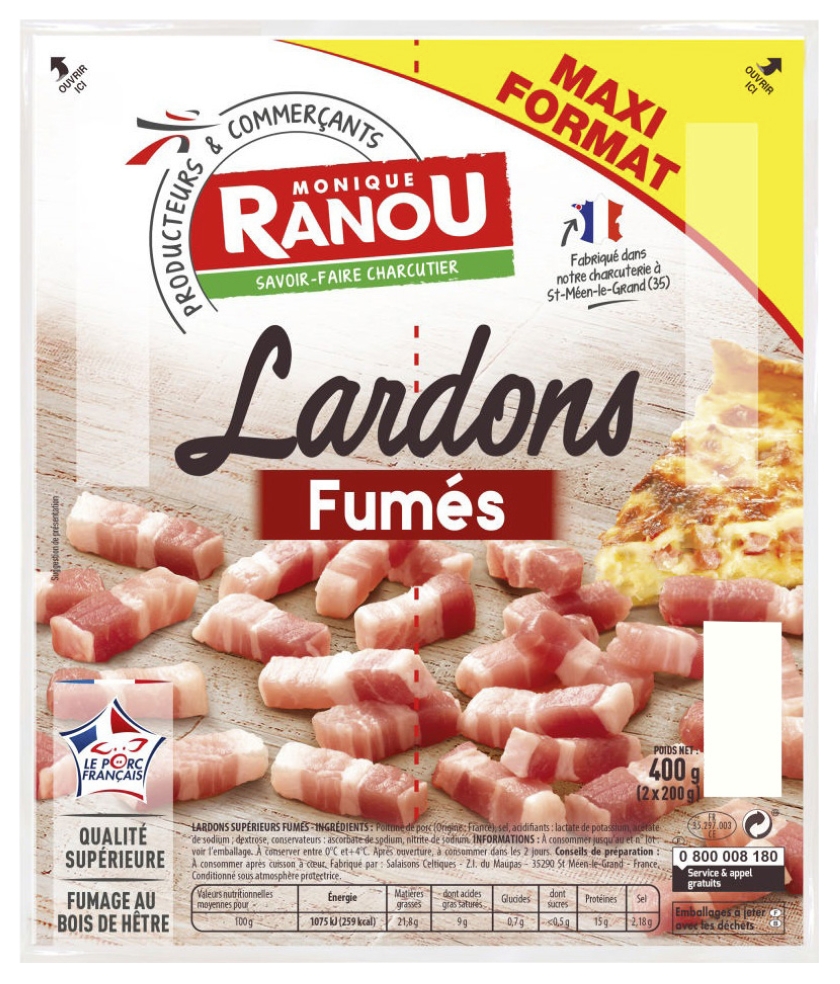 Lardons fumés Monique Ranou
