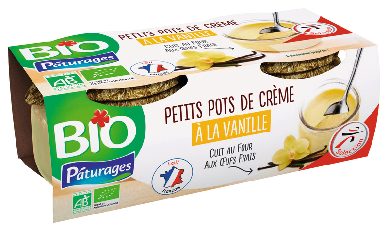PETITS POTS DE CRÈME BIO À LA VANILLE Pâturages