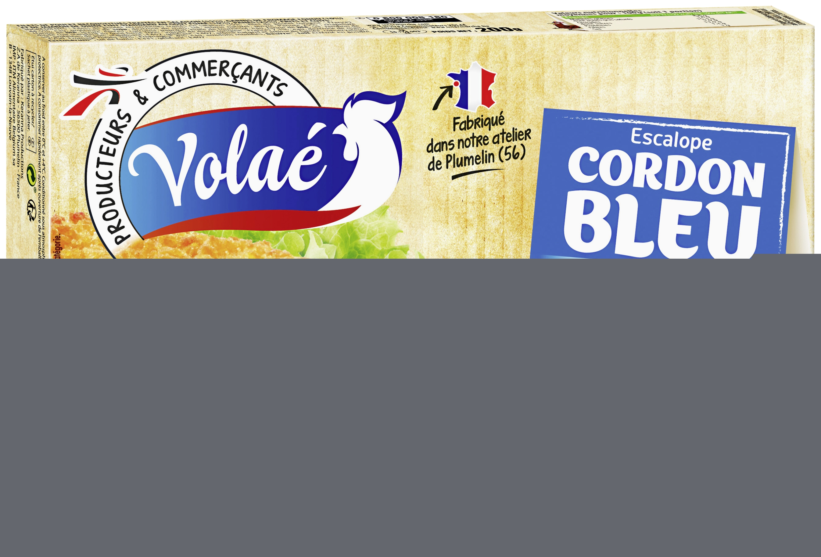Escalope cordon bleu taux de sel réduit Volaé