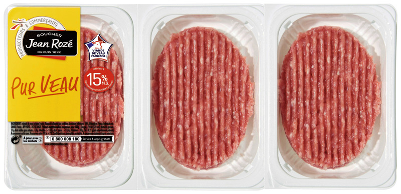 VEAU : 6 STEAKS HACHES 15% MAT.GR Jean Rozé