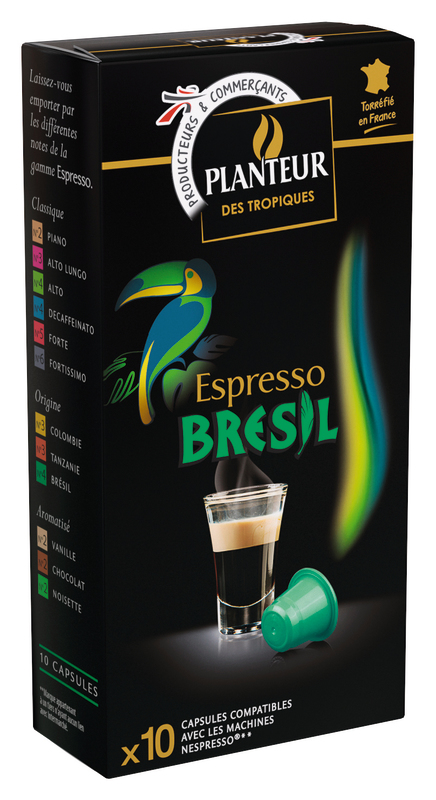 CAPSULES CAFÉ ESPRESSO BRÉSIL planteur des trop...