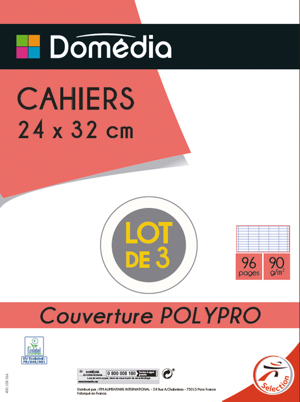3 CAHIERS 24X32 CM DOMEDIA