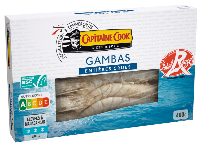 GAMBAS ENTIÈRES CRUES LABEL ROUGE  SURGELÉES ca...