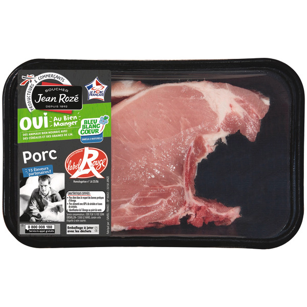 CÔTE DE PORC LABEL ROUGE X2  300 g environ