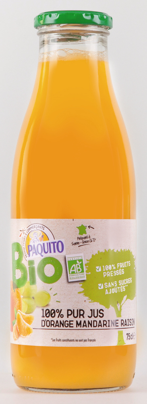 PUR JUS ORANGE MANDARINE RAISIN BIO PAQUITO
