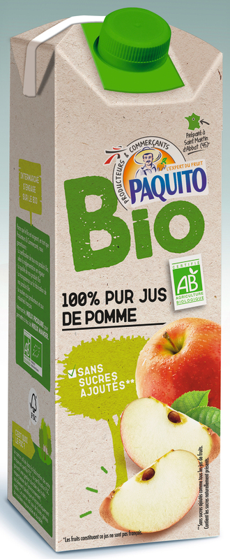 PAQUITO BIO PUR JUS POMME BIO PAQUITO BIO code EAN 3250392595722 