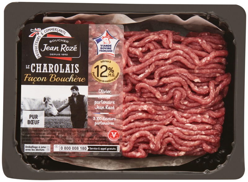 VIANDE BOVINE : HACHE VRAC CHAROLAIS 12% MAT.GR...