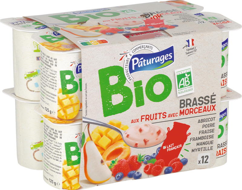 BRASSÉ BIO AUX FRUITS AVEC MORCEAUX ABRICOT, POIRE, FRAMBOISE, MANGUE, MYRTILLE PATURAGES 3250392610685 PATURAGES BRASSÉ BIO AUX FRUITS AVEC MORCEAUX ABRICOT, POIRE, FRAMBOISE, MANGUE, MYRTILLE PATURAGES 3250392610685 PATURAGES
