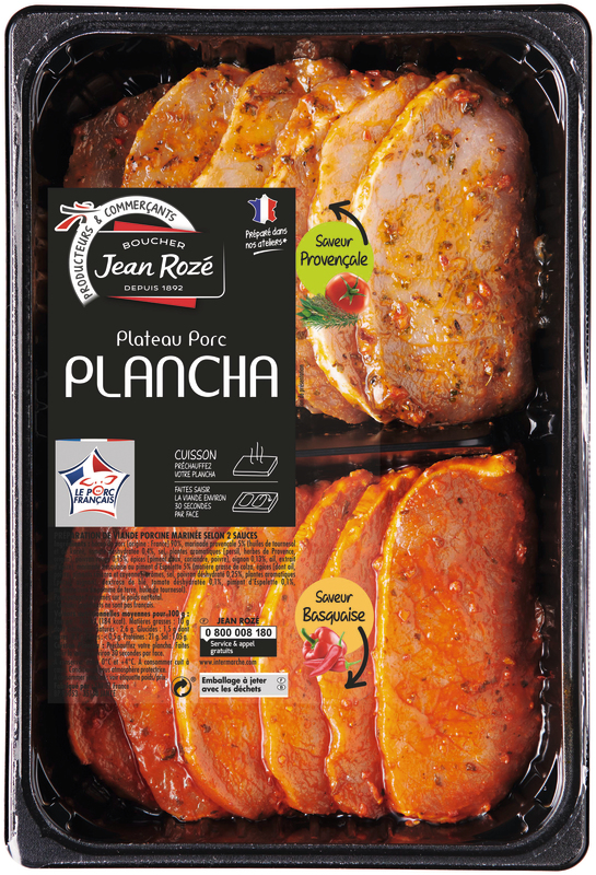 PLATEAU PLANCHA PORC PROVENCALE ET BASQUAISE Je...