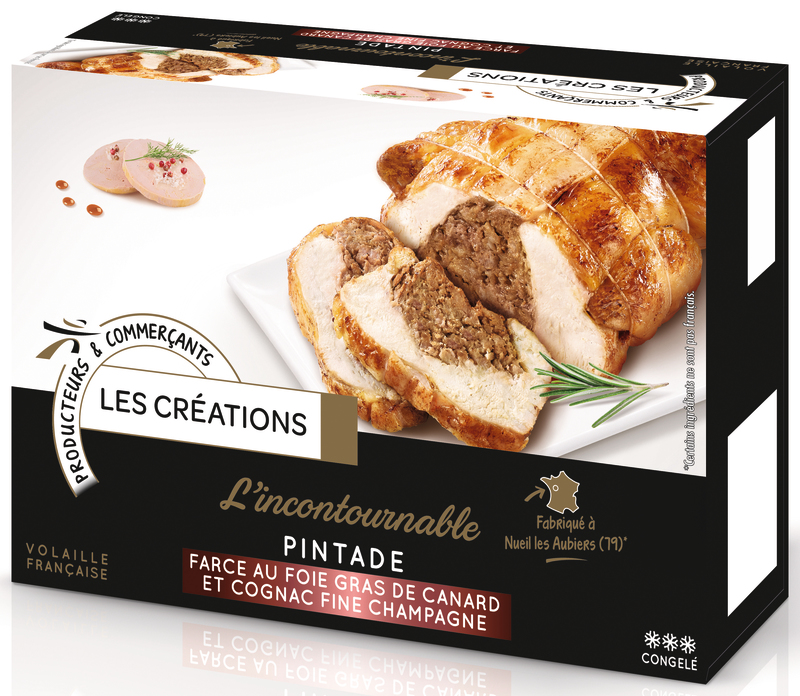 PINTADE, FARCE AU FOIE GRAS DE CANARD ET COGNAC...