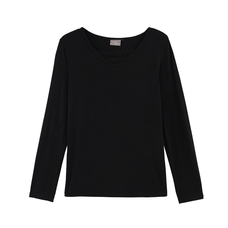TEE-SHIRT FEMME AVEC COL EN DENTELLE ELDYS
