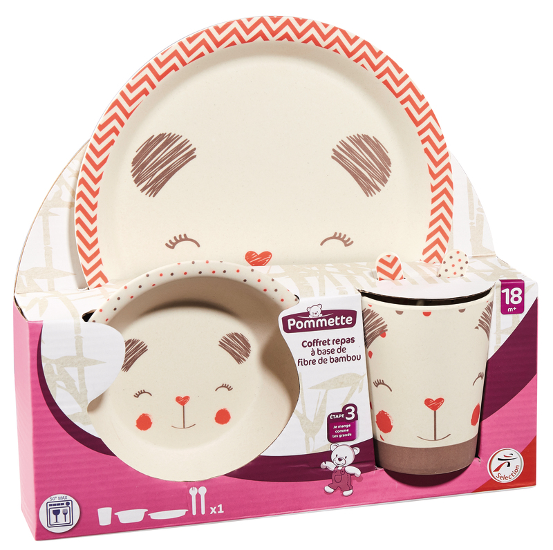 LOT DE VAISSELLE BAMBOU POMMETTE