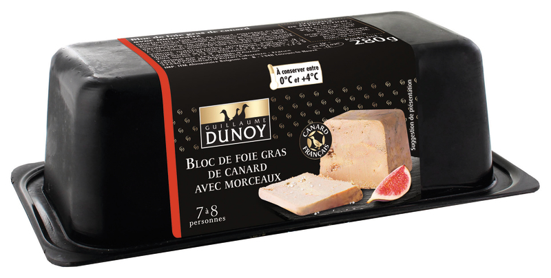 FOIE GRAS DE CANARD BLOC MORCEAUX MI CUIT guill...