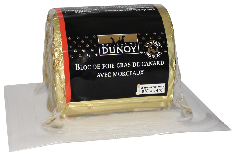 BLOC DE FOIE GRAS DE CANARD AVEC MORCEAUX MI CU...
