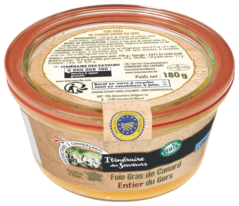 FOIE GRAS DE CANARD ENTIER MI CUIT BOCAL itinér...