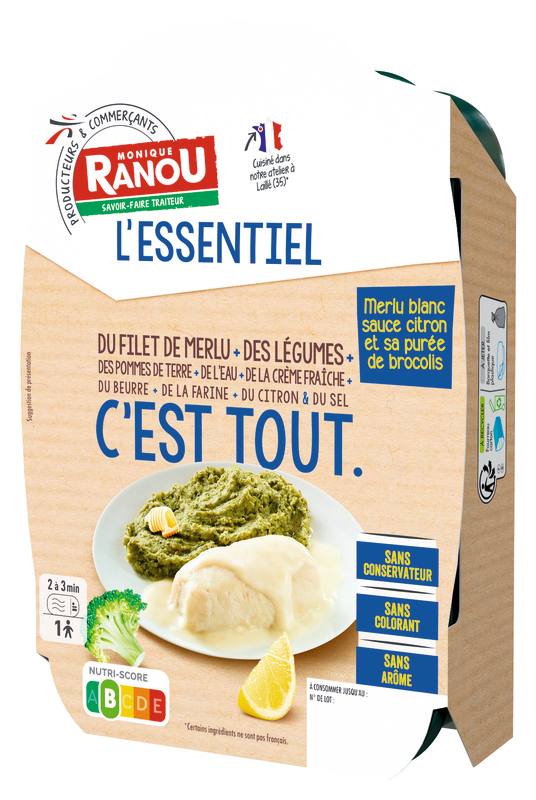 L'ESSENTIEL MERLU BLANC CITRON ET PURÉE BROCOLI...