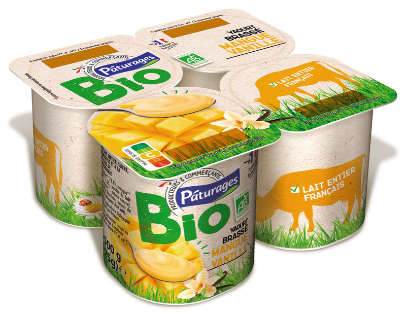 YAOURT BIO BRASSÉ  MANGUE VANILLE Pâturages