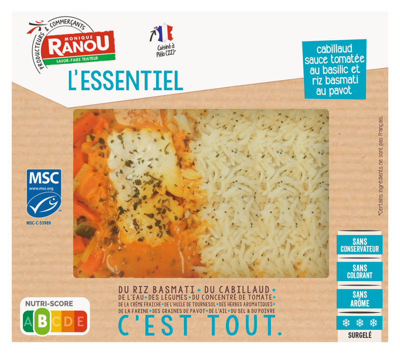 CABILLAUD RIZ SAUCE TOMATE Monique Ranou