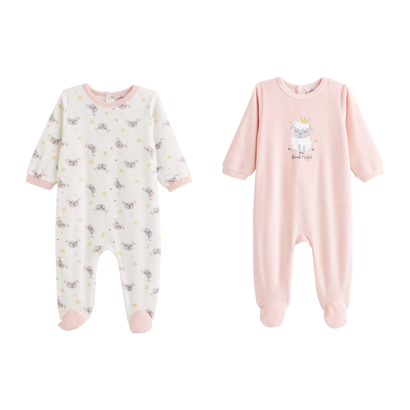 LE LOT DE 2 DORS-BIEN VELOURS Pommette