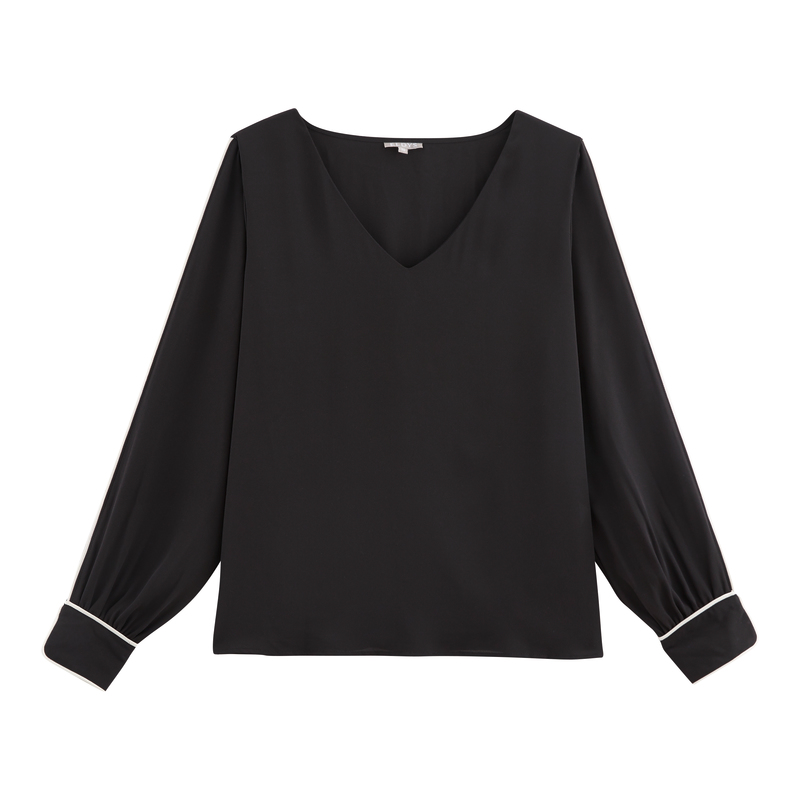BLOUSE UNIE BIAIS CONTRASTÉE FEMME eldys