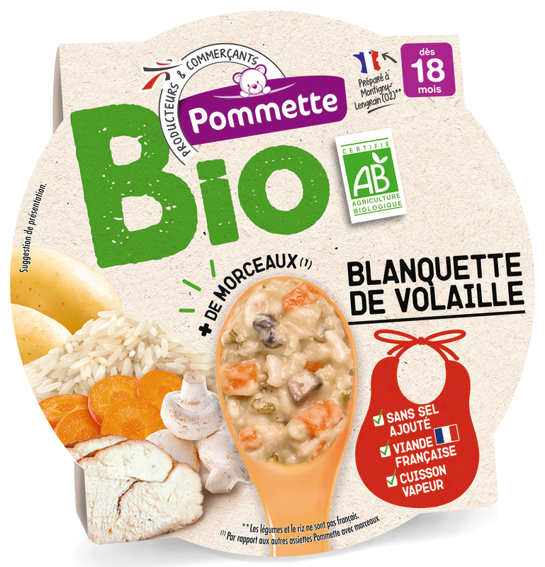 ASSIETTE BLANQUETTE DE VOLAILLE Pommette bio