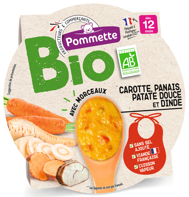 ASSIETTE CAROTTE PANAIS PATATE DOUCE ET DINDE P...