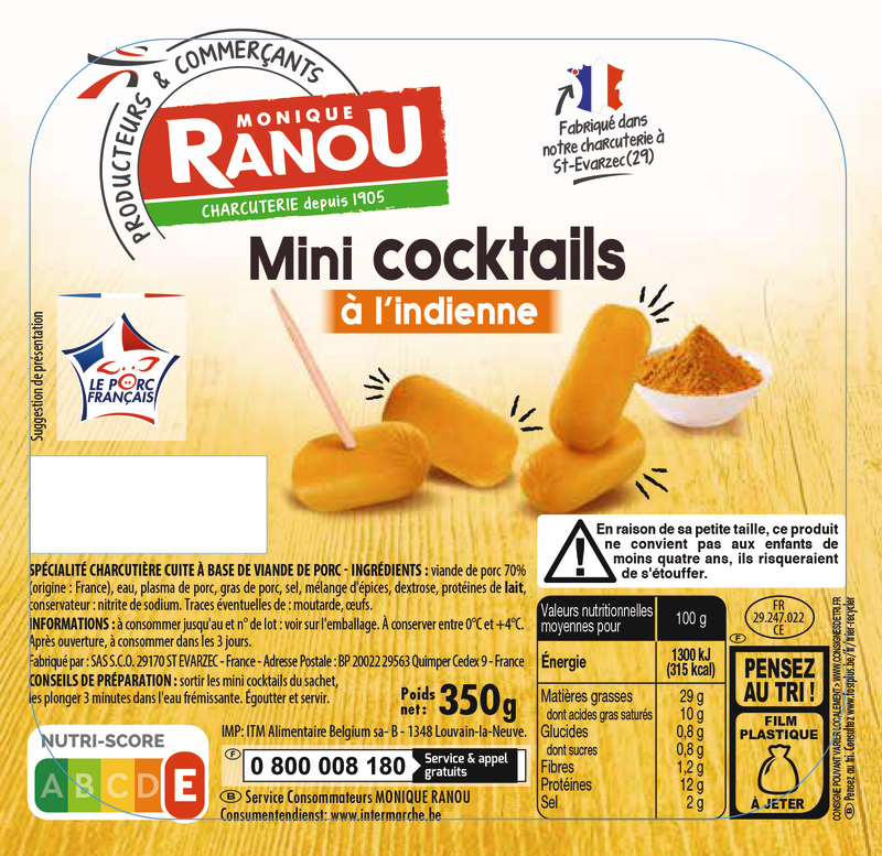 SAUCISSES COCKTAILS À L'INDIENNE monique ranou