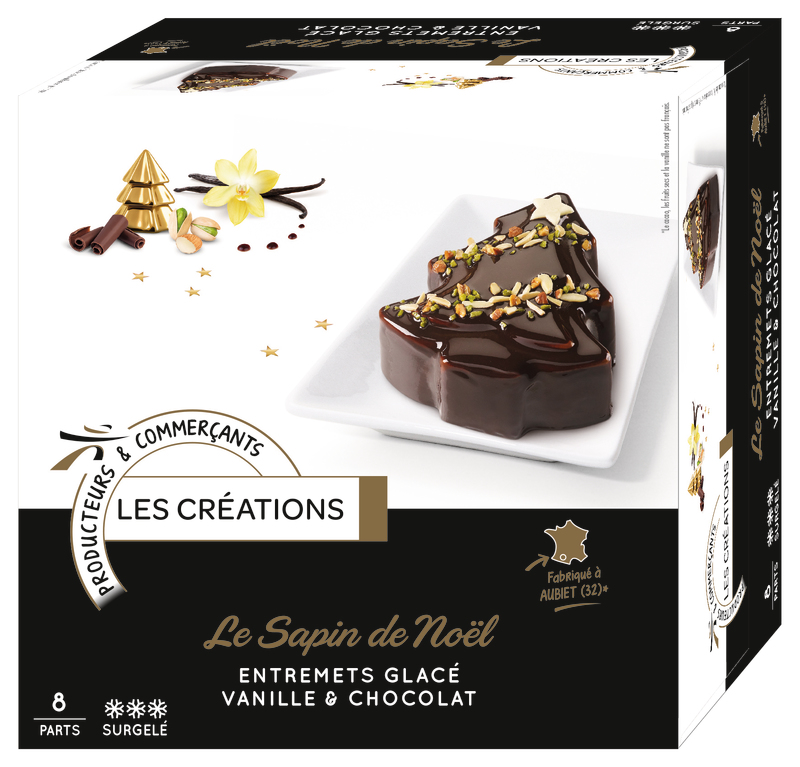 LE SAPIN DE NOËL, ENTREMETS GLACÉ VANILLE-CHOCO...