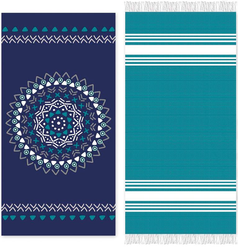 LOT D'UN DRAP DE PLAGE + UNE FOUTA DOMEDIA