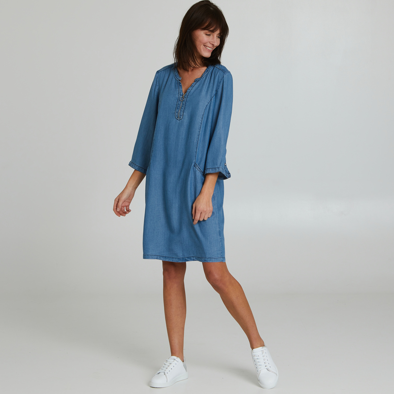 ROBE DENIM MANCHES 3/4 ZIP FEMME eldys