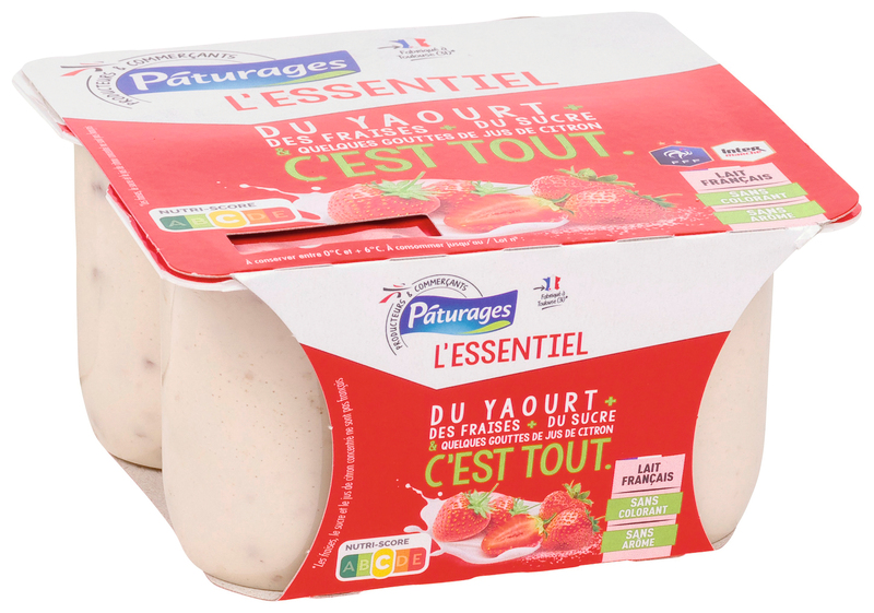 YAOURT L'ESSENTIEL FRAISE Pâturages