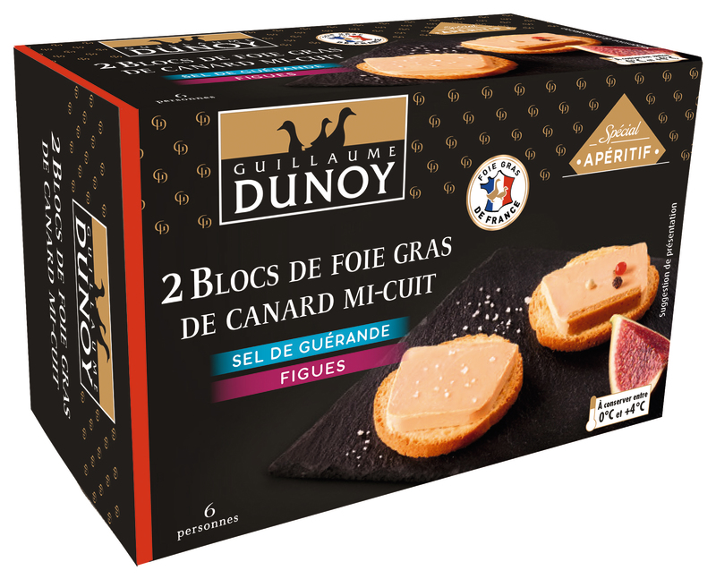 2 BLOCS DE FOIE GRAS DE CANARD MI-CUIT SEL DE G...
