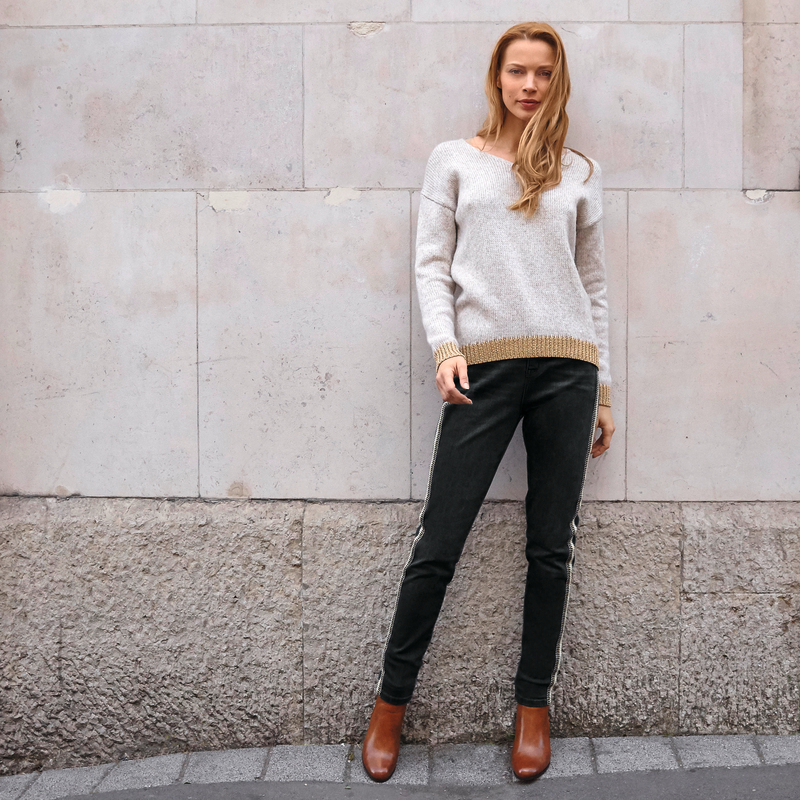 PULL DOUX LUREX EN BAS FEMME eldys