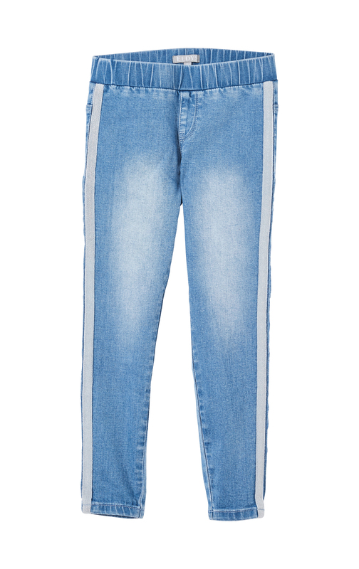 JEGGING EN DENIM AVEC BANDE BRILLANTE FILLE eldys
