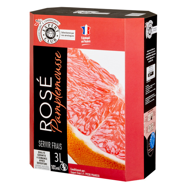PAMPLEMOUSSE EXPERT CLUB BOISSON AROMATISÉE À BASE DE VIN ROSÉ
 code EAN 3250392922047 