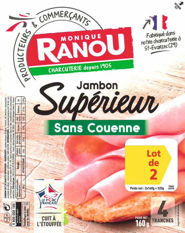 JAMBON SUPÉRIEUR DÉCOUENNÉ monique ranou