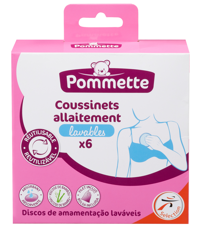 6 COUSSINETS D'ALLAITEMENT LAVABLES POMMETTE
